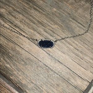 Kendra Scott navy druzy pendant